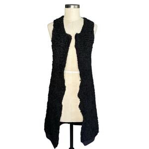SEE BY CHLOE Mixed Textured Open‎ Front Knit Sweater Vest Women's Size 4